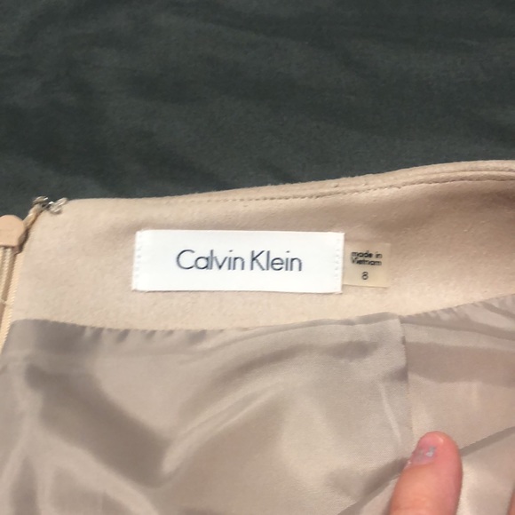 Suede Calvin Klein fringe skirt - Picture 3 of 5